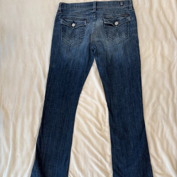 7 For All Mankind “A” Pocket Bootcut Jeans Size 28 Medium Wash - Picture 1 of 13